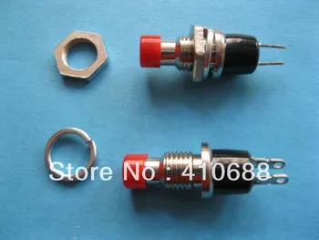 

200 pcs Red Cap SPST Mini Push Button Momentary Switch 125V/6A 250V/3A