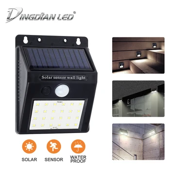 

DINGDIAN LED Solar Power PIR Motion Sensor Wall Light Outdoor Waterproof Energy Saving 20 LED Road Yard Path Home Garden Lamp