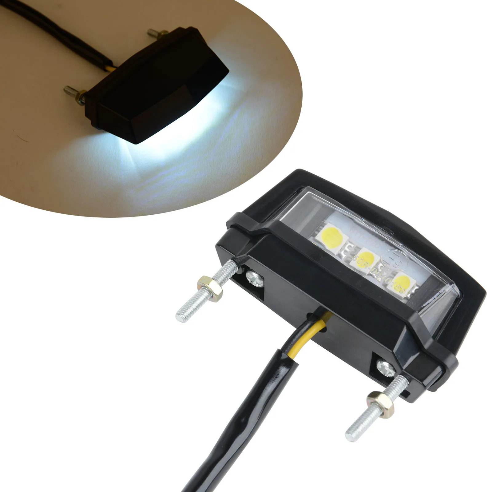 Mayitr Mini Motorcycle Motorbike White LED Tail Rear Light License Plate Light for Honda Kawasaki Yamaha Suzuki