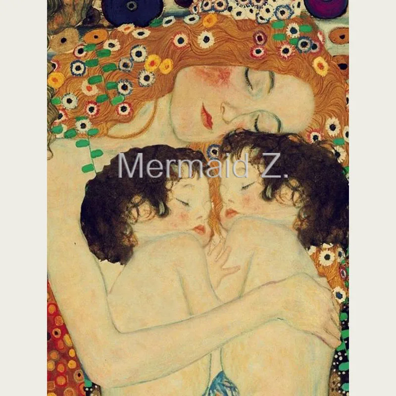 

Professional Artist 100% Hand-painted High Quality Reproduction Artwork Gustav Klimt Mother And Child Oil Painting On Canvas