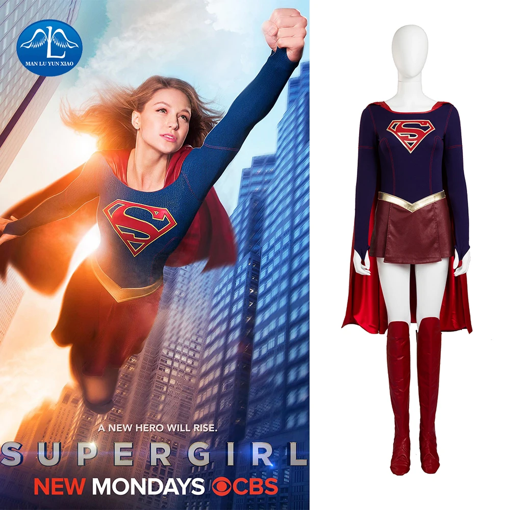 Manluyunxiao Supergirl Costume Women Halloween Supergirl Cosplay 