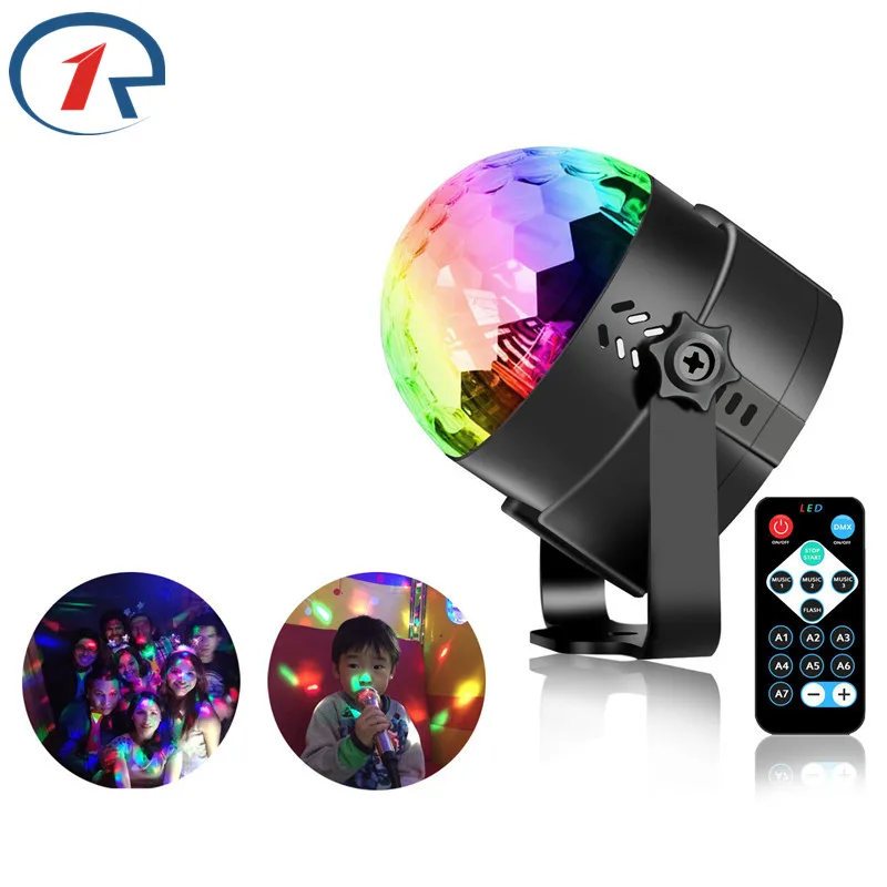 ZjRight Remote Crystal Rotat Ball LED Stage Light KTV bar dancing kids birthday gift Holiday dj Xmas party led lights decoration ZjRight Remote Crystal Rotat Ball LED Stage Light KTV bar dancing kids birthday gift Holiday dj Xmas party led lights decoration