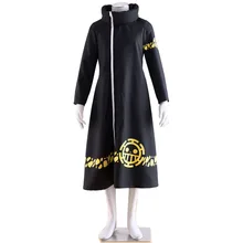 Anime de One Piece Trafalgar Law Sudadera Con Capucha Del Cabo Del Capote del Traje Con Capucha larga de Algodón Trench de Halloween Cosplay Para La Mujer Hombre Traje Pluz tamaño