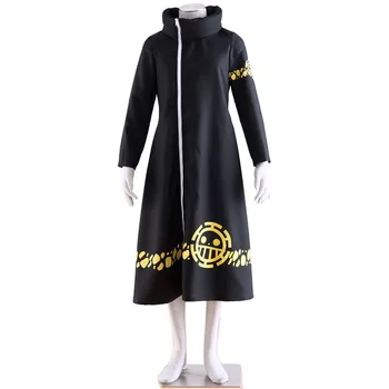 

Anime One Piece Trafalgar Law Hoodie Cloak Cape Robe Hooded Long Cotton Trench Halloween Cosplay For Woman Man Costume Pluz Size