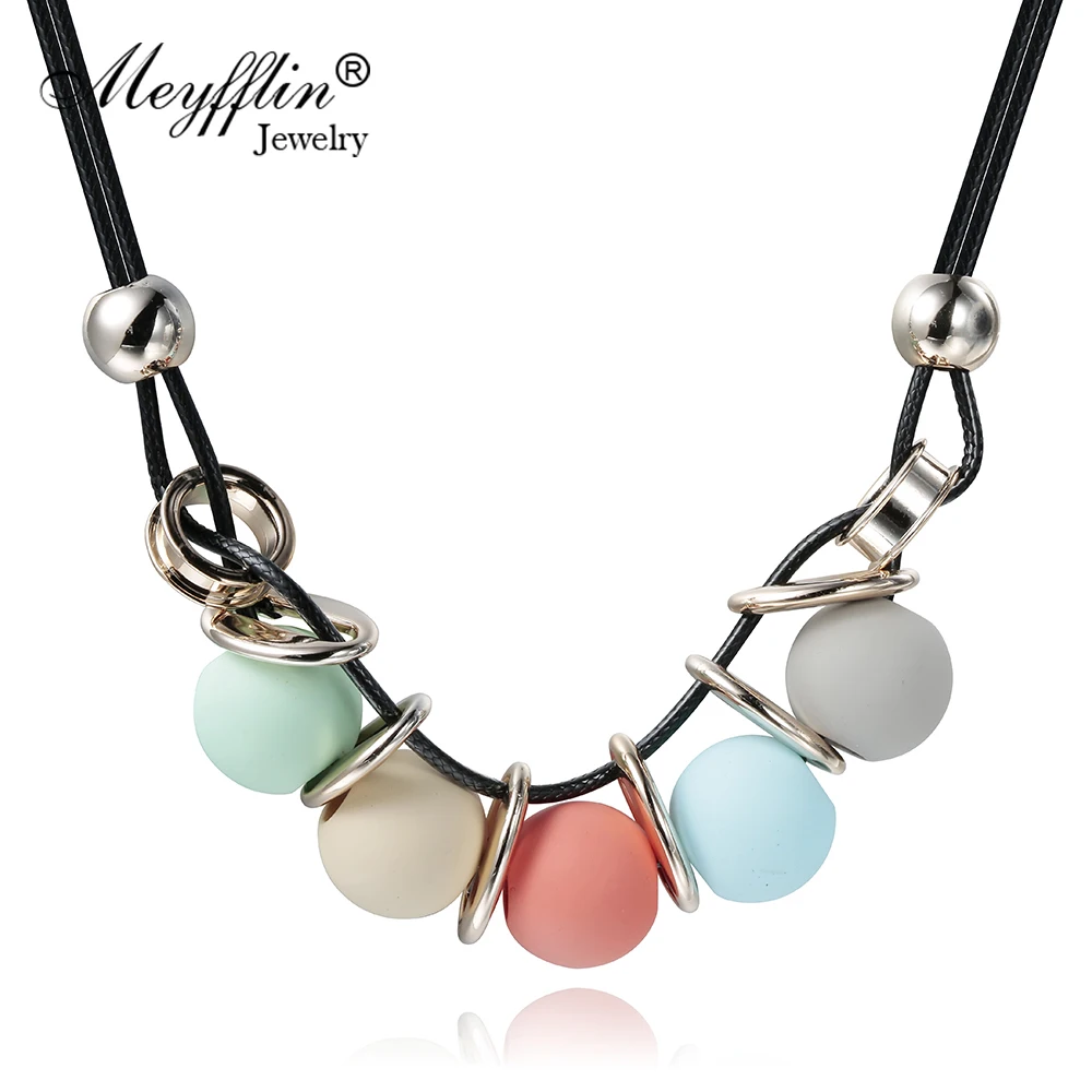

Meyfflin Collier Choker Necklaces & Pendants Candy Color Ball Statement Necklace for Women Female Collar 2019 Fashion Jewelry