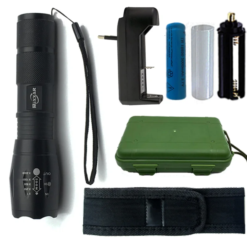 

Hot 5 Mode Zoomable LED Torch Waterproof Flash Lights T6 8000LM LED Flashlight Bike Light For AAA or 18650 Battery Dropshipping
