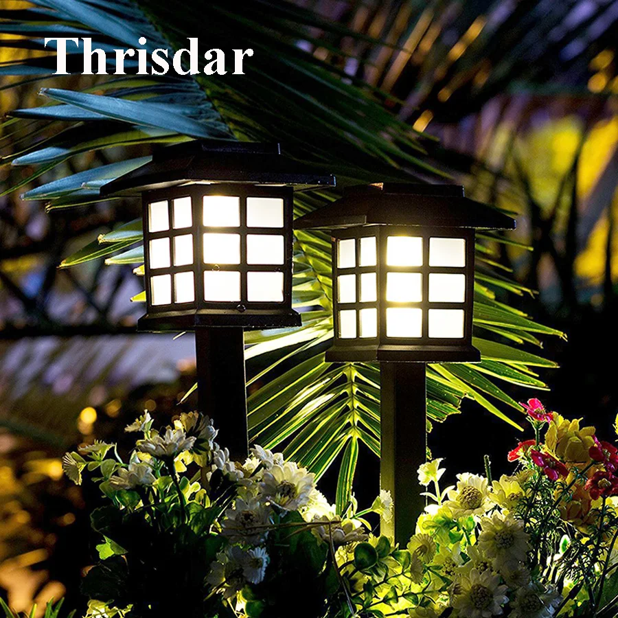 Koop Thrisdar Zonnepaneel Pathway Stake Licht Outdoor Landschap Path Gazon lamp Solar Yard Patio Dek Yard Stap Hek Spotlight