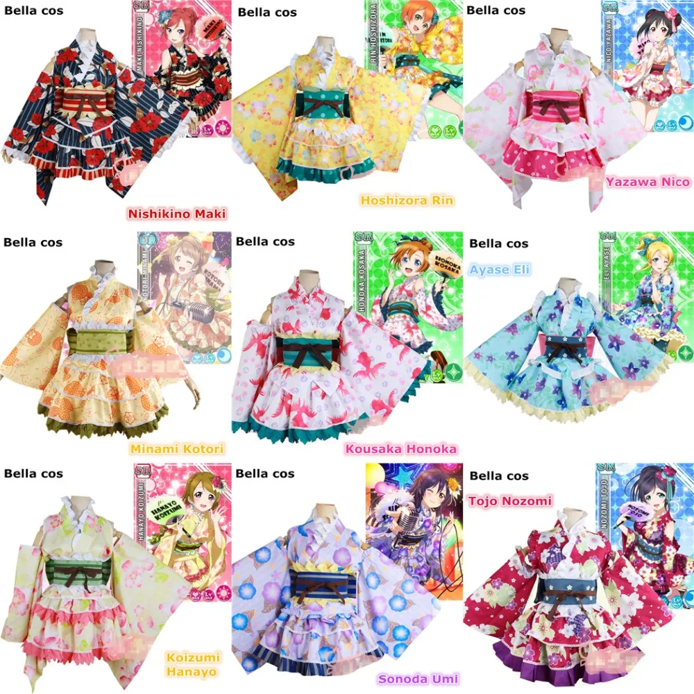 Индивидуальный размер Lovelive SR Пробуждение юката Тохо/Маки/Рин/Нико/Котори/Honoka/Eli/Umi