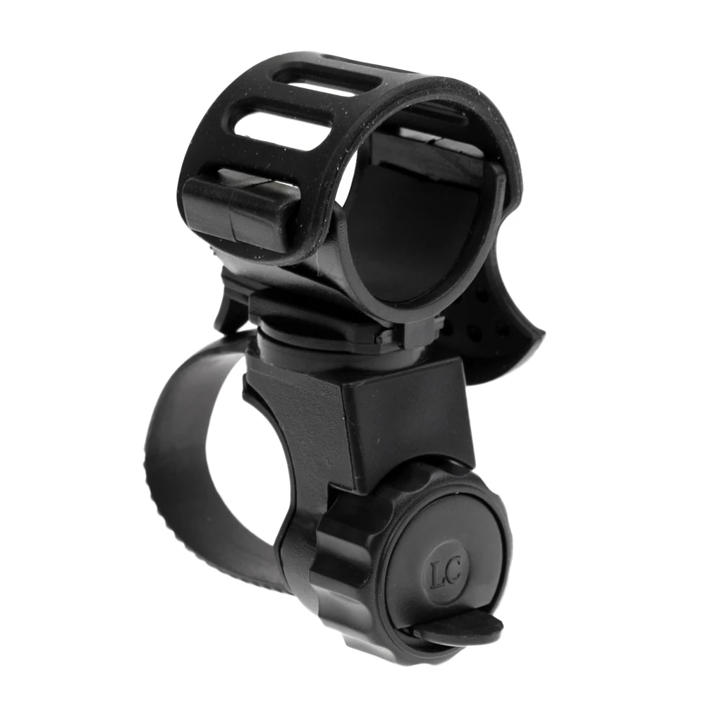 

Plastic Bicycle Bike Flashlight LED Torch Mount Holder 360° Rotation Cycling Clip Clamp 6.5cm 2.6inch