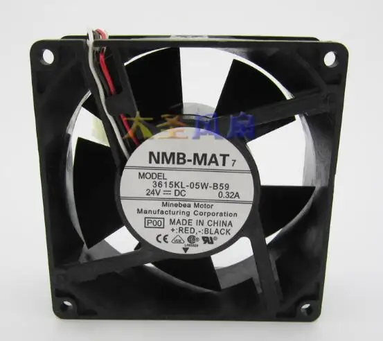 Оптовая продажа: оригинальный NMB 9038 3615KL-05W-B59 DC24V 0.32A 3-линейный инвертор вентилятор