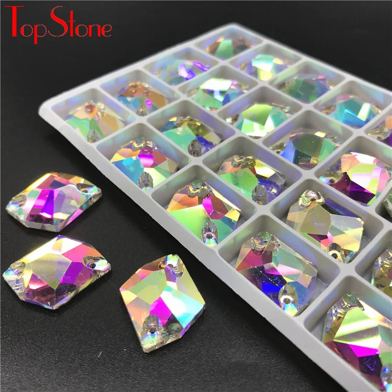 

TopStone AB Crystal Cosmic Sew On Rhinestone Glass Crystal Flatback Strass Sew-on Stone For Garment Dress Decoration