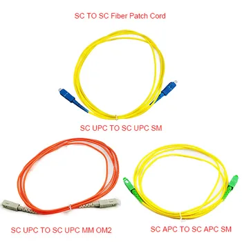 

30 Pieces 1.0 Meter SC TO SC UPC/APC Fiber Patch Cord SM Single Mode 9/125 ,MM Multi Mode 1Gbps 50/125 OM2 Simplex 3.0mm FTTH