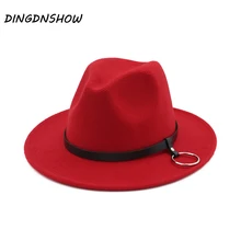 [DINGDNSHOW] бренд Fedora шляпа шерсть широкополый Теплая Зимняя кепка Женская Gorra Hombre женская шляпа Винтаж