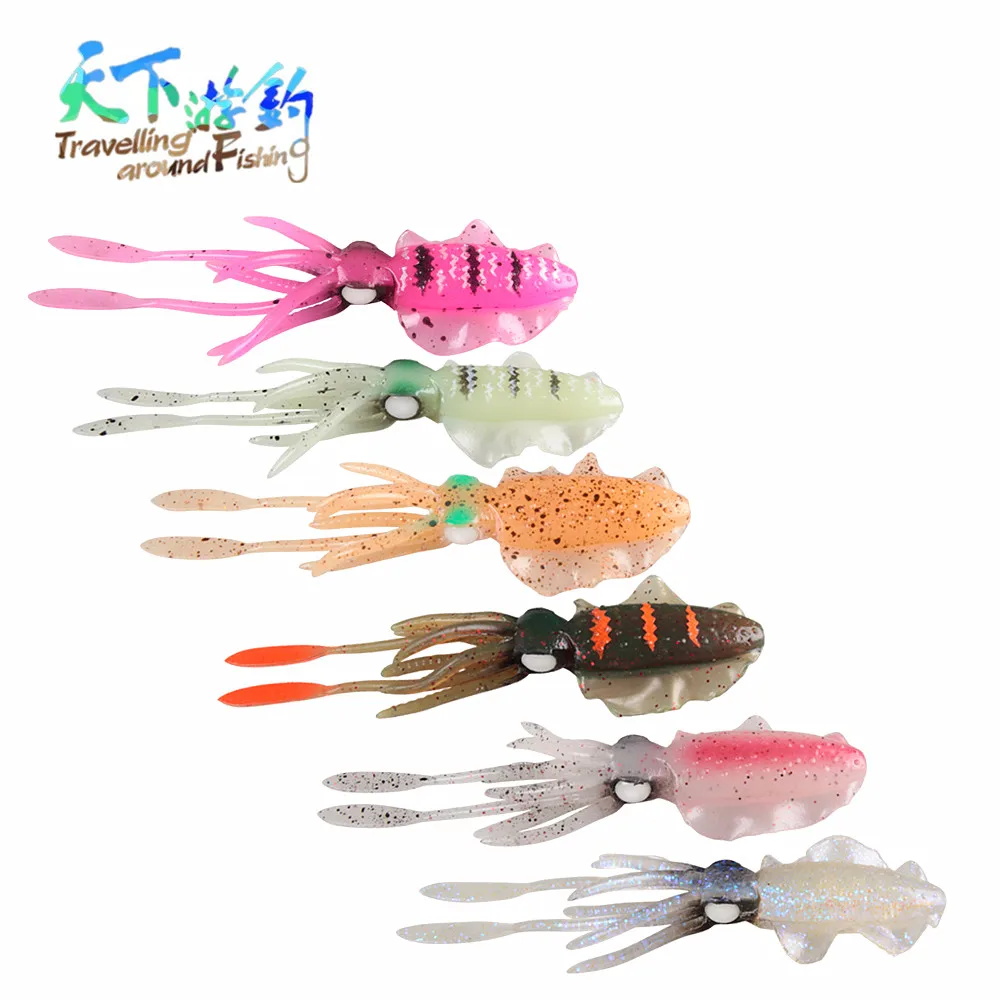 

2019 New Squid Soft Bait 3pc 10cm 5g Silicone Bionic Squid Fishing Lure Super Temptation Hot Model Quality Professional Wobblers