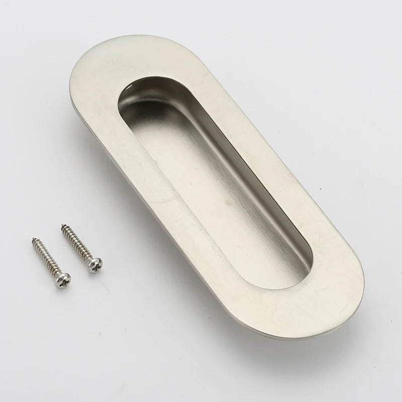 

Stainless Steel 304 Oval Flush Recessed Pull Door Handle size 120mmX40mm Satin Finished drawer pulls