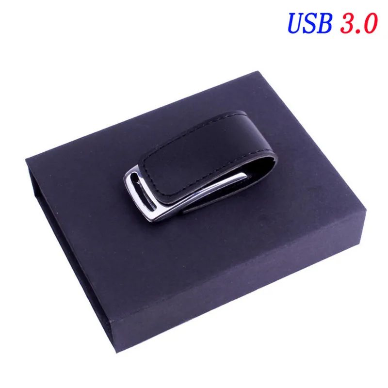 Black SHANDIAN USB 3,0 логотип клиента металлическая кожа usb+ Подарочная коробка usb флеш-накопитель 4 ГБ 8 ГБ 16 ГБ 32 ГБ 64 Гб карта памяти U диск - Цвет: Black
