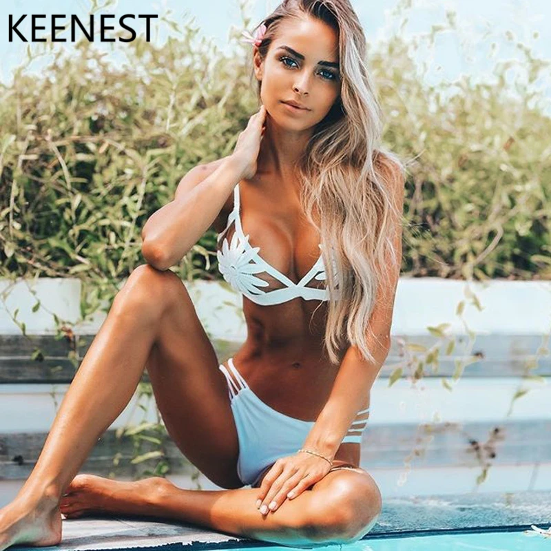 KEENEST Сетчатое бикини кружевной купальник стринги микро женское 2018 пляжная одежда
