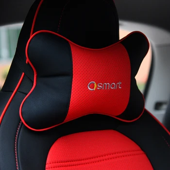 

Automotive interior PU Leather headrest for smart 453 450 451 fortwo forfour memory foam Head Neck Rest Cushion car neck pillow