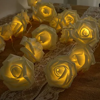 

30 LED Rose String Lights, Rose Flower Lamp Fairy Lights for Christmas Wedding Room Anniversary Valentine's Day and new years