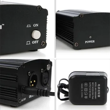 

48V Phantom Power Supply With Adapter And XLR Audio Cable For Any Condenser Microphone Music Recording Equipment US Plug ND998