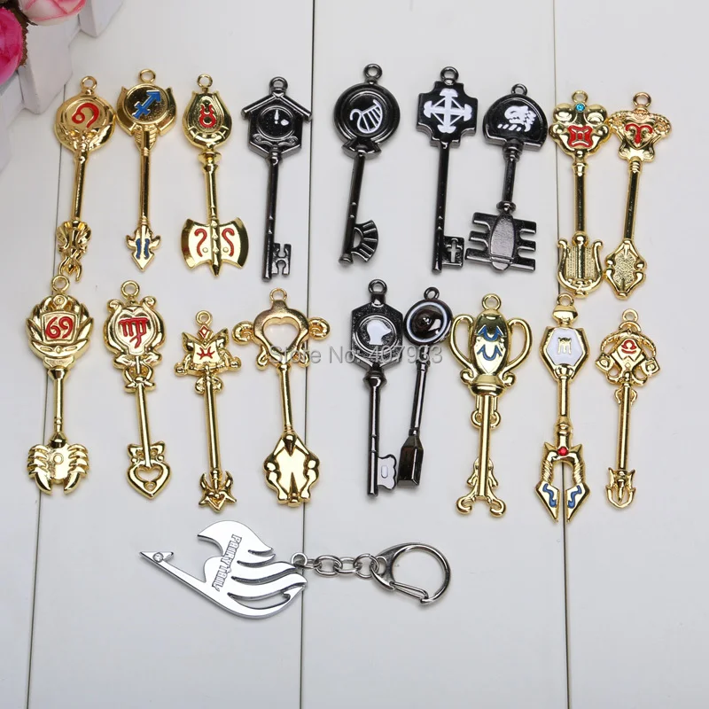 2 4 'ƌ см Fairy Tail брелок 18 шт./компл. ключ Люси Cos комплект весы lucyheartfilia/Знак