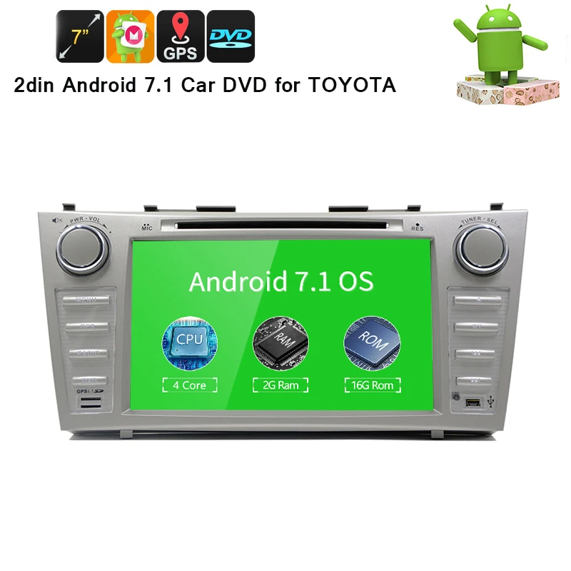 1024*600 2 Din четырехъядерный 8 &quotAndroid 6 0 Автомобильный DVD GPS навигация для Toyota Camry 2007 2008
