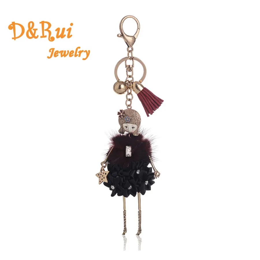 

Lovely Girl Key Chain Women Accessories Fashion Human pattern Lady Metal Enamel Doll Key Chains Creative Tide Keychain 2019