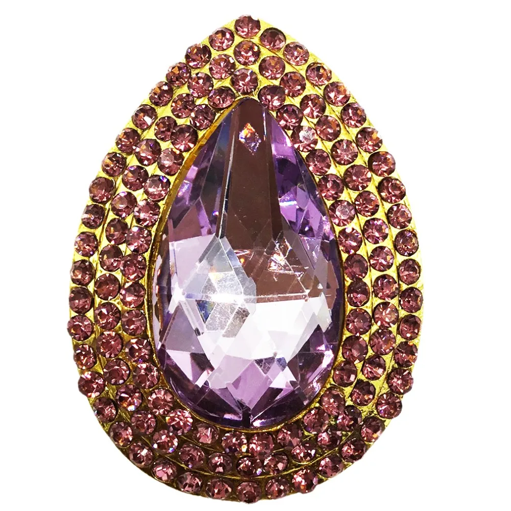

Dark Purple Rhinestone Teardrop Water Dorp Brooches Women's Alloy Branch Brooch Pins Suits Dress Banquet Brooch BRO19