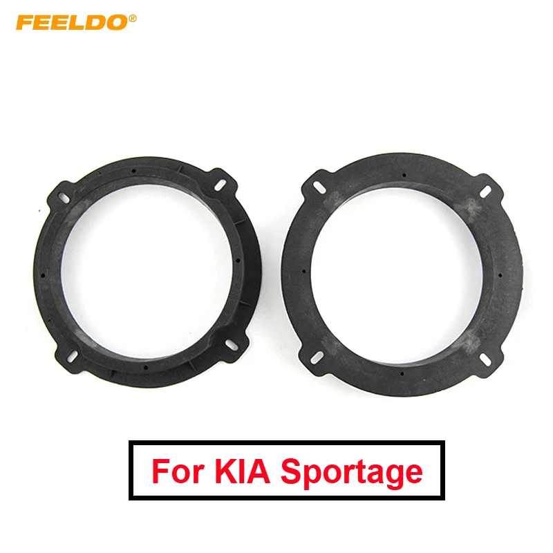 

FEELDO 2PCS Car Front Door Speacker Mats Solid Speaker Protection Pad For KIA Sportage Audio Horn Fitting Ring Pads