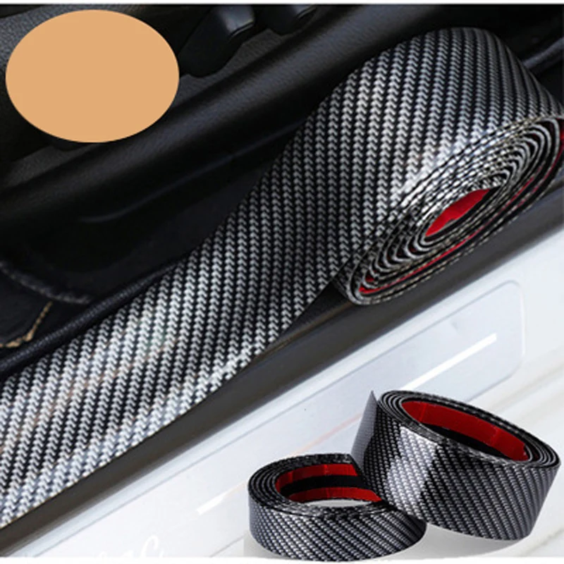 

5D Carbon Fiber Rubber Styling Door Sill Protector Goods For KIA Toyota BMW Audi Mazda Ford Hyundai etc Accessories Car Stickers