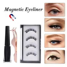 Magnetic Eyeliner with Magnetic False Eyelashes Set 2-pair Five Magnetic 3D Magnet False Eyelashes