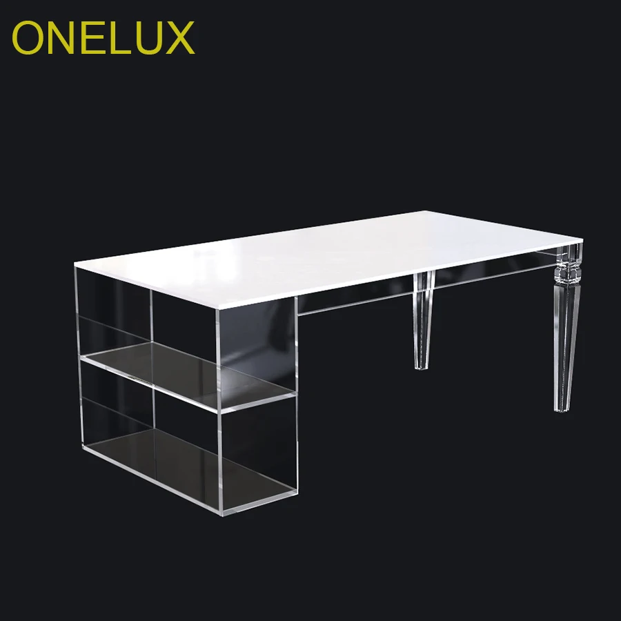 Tapered Acrylic Storage Coffee Table,Lucite Magazine Tables -100W50D40H CM