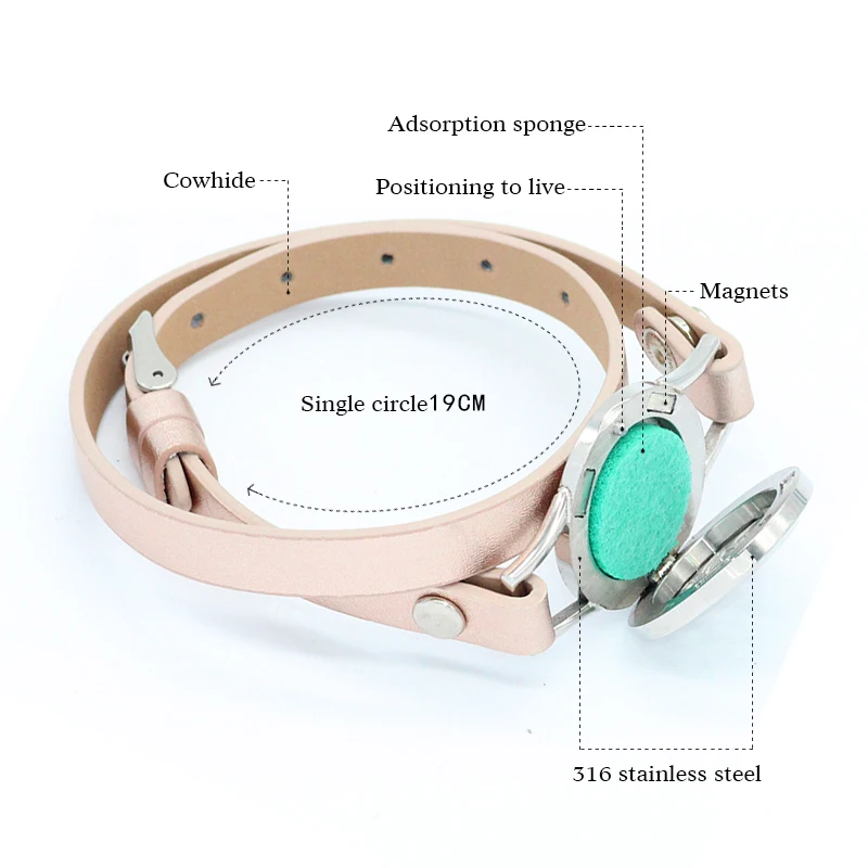 Многослойный браслет, мужские кожаные браслеты, магнитная обёрточная бумага, эфирное масло, рассеивающий медальон, браслеты и браслеты, свадебный подарок