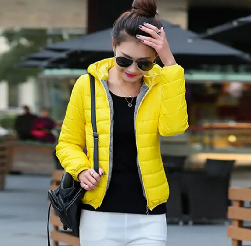 Маленькое хлопковое пальто зимняя новая женская короткая куртка с капюшоном