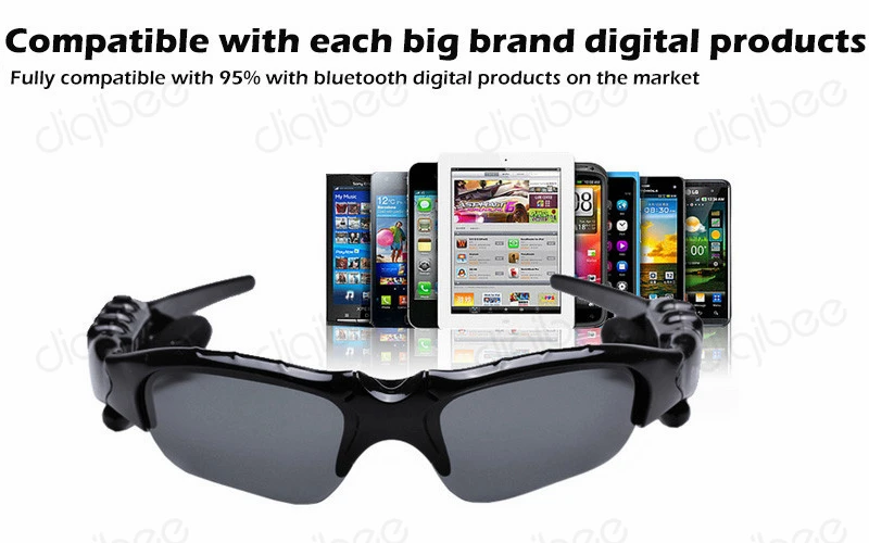 Умные очки Bluetooth гарнитура наушники поляризованных солнцезащитных очков 4 Гб MP3 плеер USB флэш-накопитель 4G поддержка карт флеш-накопителей Беспроводные стереонаушники