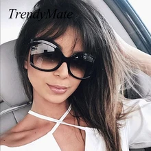 Черные негабаритные солнцезащитные очки для женщин, Модные Винтажные коричневые большие тени для женщин, брендовые Квадратные Солнцезащитные очки для женщин, аксессуары 1196T