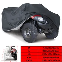 Universal Black 190T Motorcycle Waterproof Cover Quad Bikes ATV For Polaris Honda Yamaha Suzuki Size M