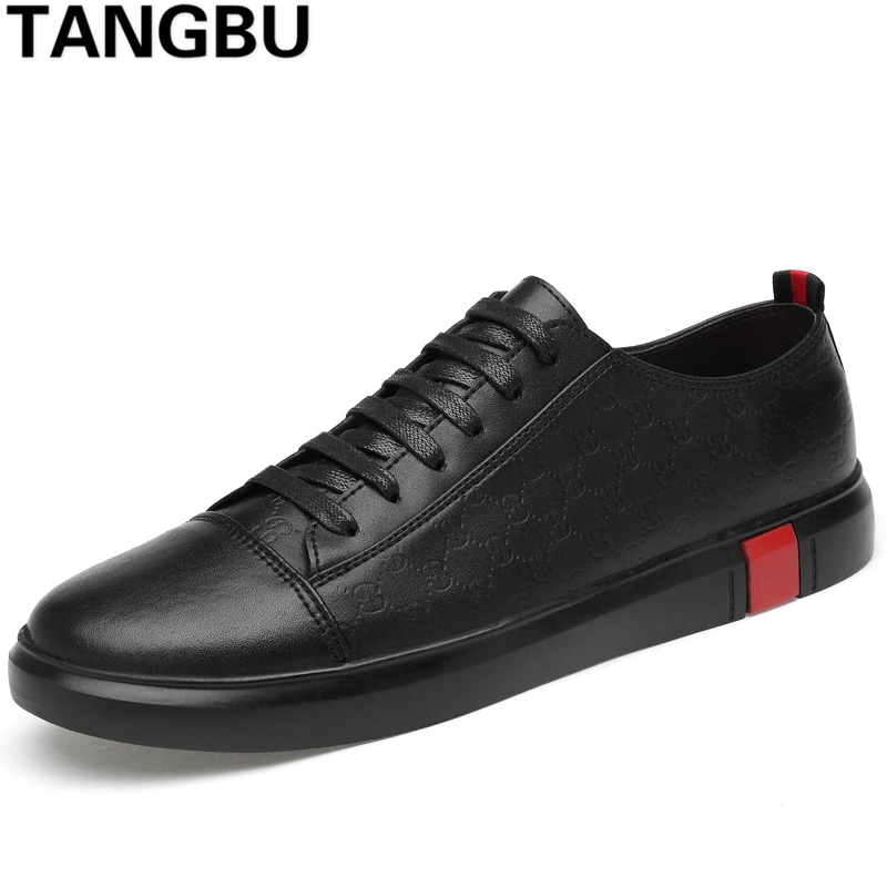 

Luxury Brand Genuine Leather Men Skateboarding Shoes Lace Up Breathable Causal Sneakers Fasion Men Trainers Shoes Plus Size37-46