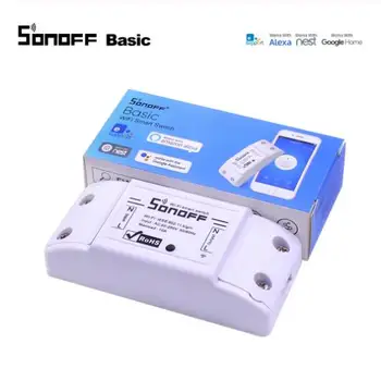 

Sonoff Basic WiFi Smart Switch Wireless Home Automation Relay Module Domotica DIY Remote Controller Works with Nest Alexa