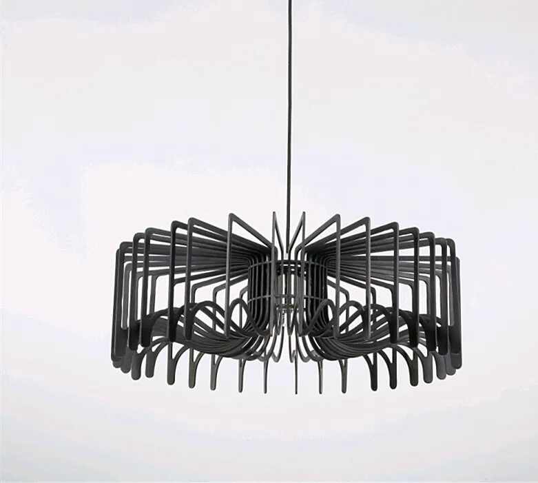 

Novelty art design ply-wood chips pendant lights Handmade indoor E27 LED hanging lamp for living room&cafe&corridor&porch BT246