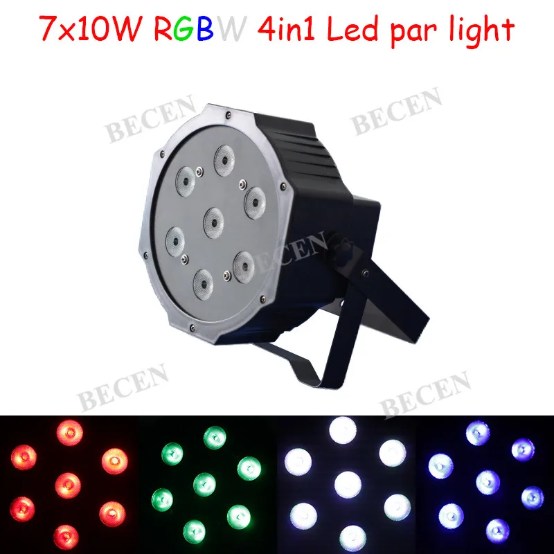 7x10w rgbw 4in1 led flat par can lightin Stage Lighting Effect from