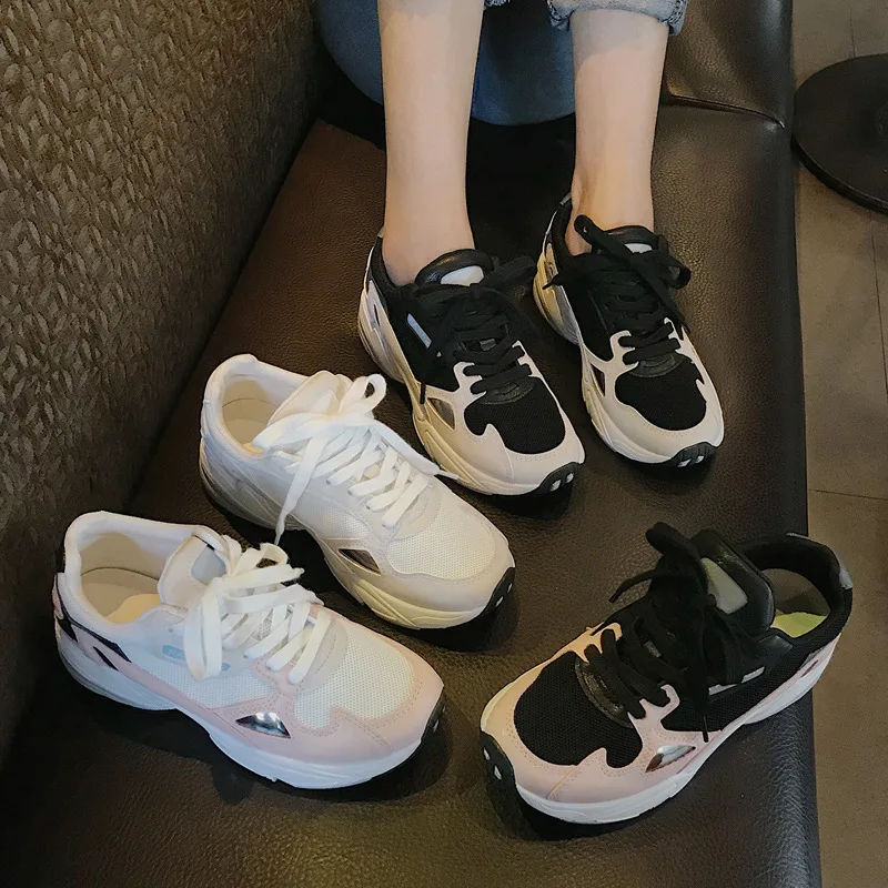 Cena DIWEINI 2019 jesień nowe klasyczne Chunky Sneakers kobiety moda tata trampki trampki wygodne platformy obuwie kobieta n175