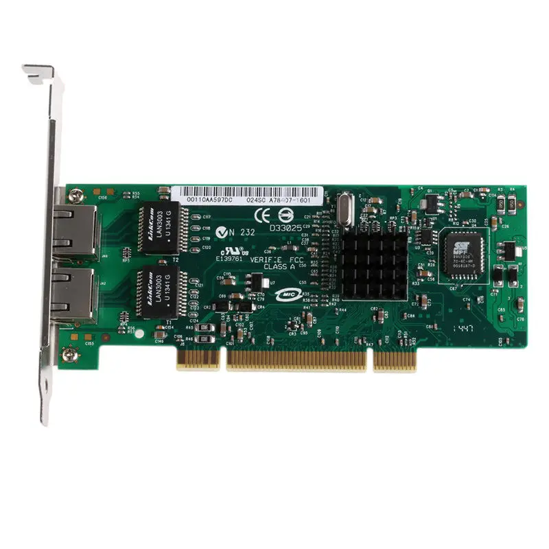 Gigabit Dual PCI RJ45 Порты и разъёмы Ethernet Соединительная плата локальной компьютерной сети 10/100/1000 Мбит/с Intel 82546 с драйверами высокое качество