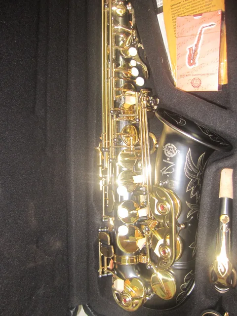 Cheap France Henri SELMER Alto Saxophone Eb And Saxophone Reference 54 black Gold Key Body  Moer Sandy Black Sax