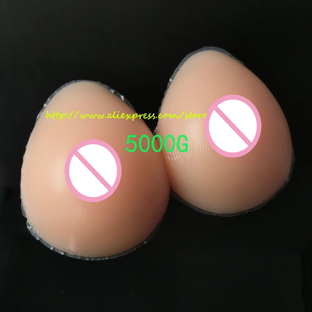 

Hot Selling Big Artificial Breast Form 5000g/Pair Silicone Fake Teardrop Shape Mastectomy Boobs Enhancer Bag For Gift