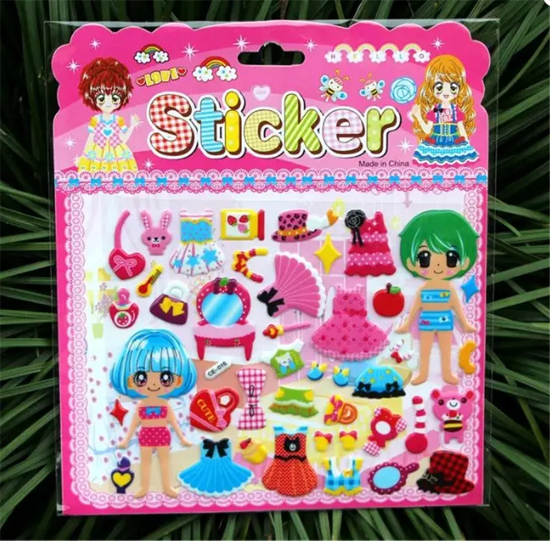 

2019 Girls Change Clothes Dress-Up Stickers Random Pattern Free Shipping