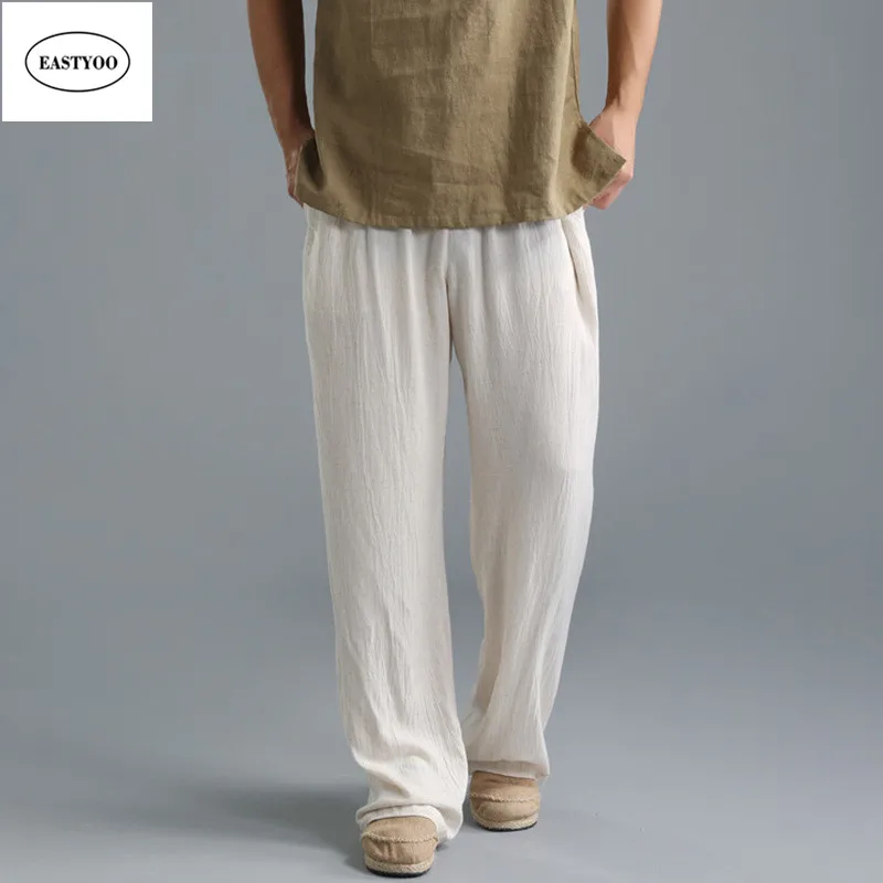 Kung Fu Pants Men Summer 2016 Beige Linen Pants Drawstring Long Trousers  Straight Loose Casual Pants Plus Size Tai Chi Pants|pants men|kung fu  pantscasual pants - AliExpress