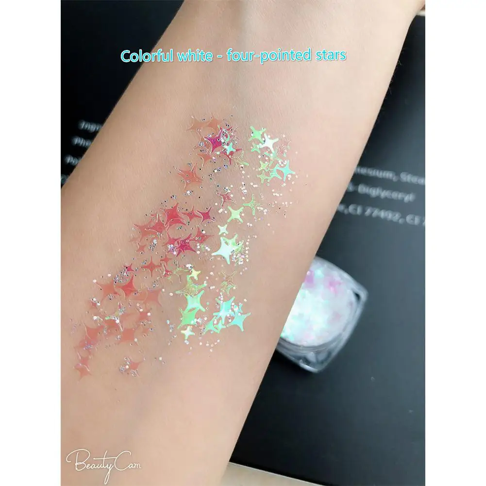 Glitter Festival Star Moon Shimmer Eyes Brand New Cosmetic Glitter Festival Paillettes Body Face Makeup Decoration - Цвет: Colorful stars