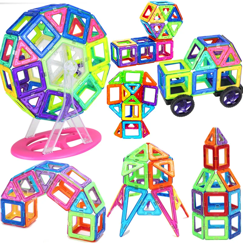 

64PCS Magnetic building block color Designer Construction Set Model&Educational Construction Stacking Sets Magnetic Block Bricks