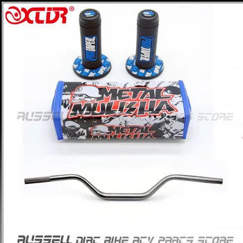 

28mm High Fat Handlebar + Bar Pad + Hand Grips Por Taper CNC Dirt Pit MX Motorcycle ATV Quad